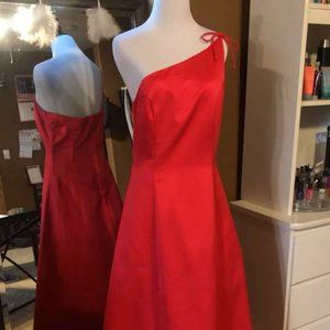 Red One Shoulder Prom Gown SIZE 8/10
